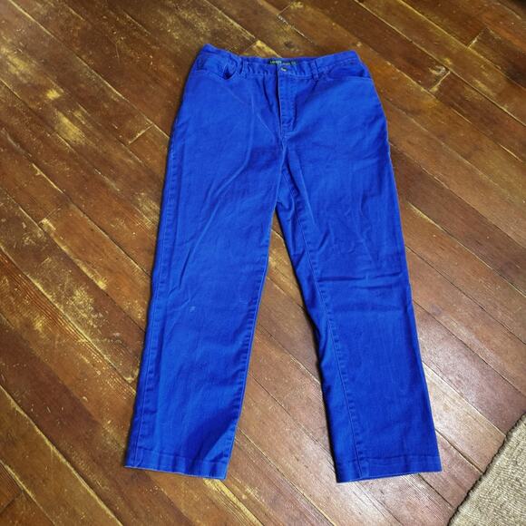 Vintage RALPH LAUREN Jeans Co.Electric Blue Straight Leg Mom Jeans Geek Indie 10 - Picture 1 of 6